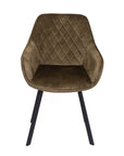 Edel - Green Fabric And Metal Dining Chair