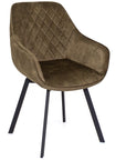 Edel - Green Fabric And Metal Dining Chair