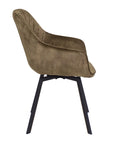 Edel - Green Fabric And Metal Dining Chair