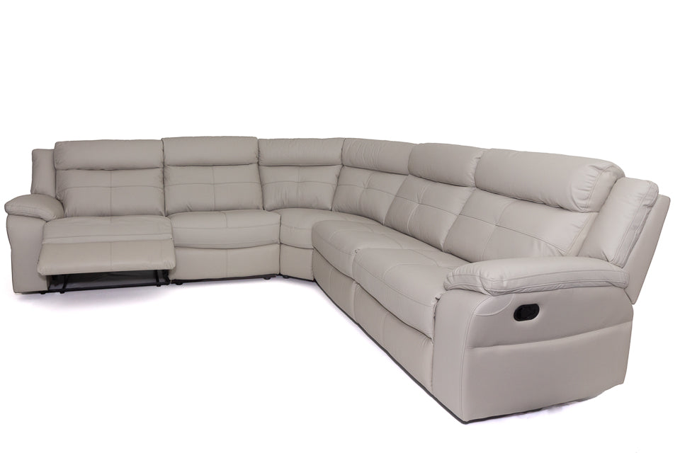 Elon - Cream Leather Corner Recliner Sofa