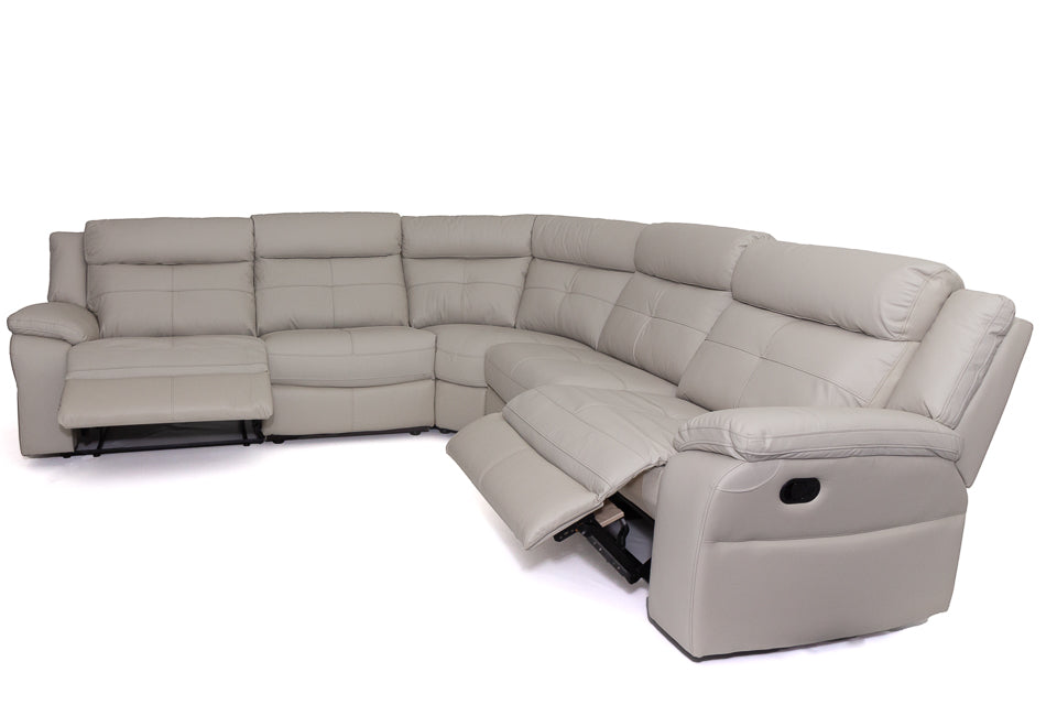 Elon - Cream Leather Corner Recliner Sofa