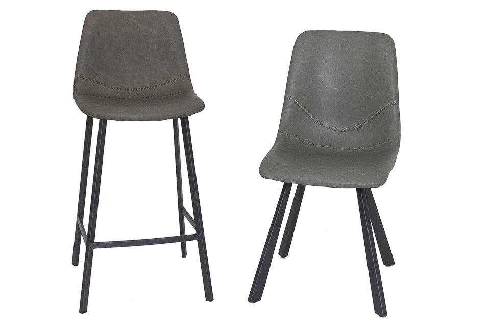 Faro - Green Faux Leather Counter Height Bar Stool