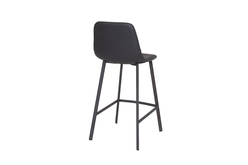 Faro - Black Faux Leather Counter Height Bar Stool