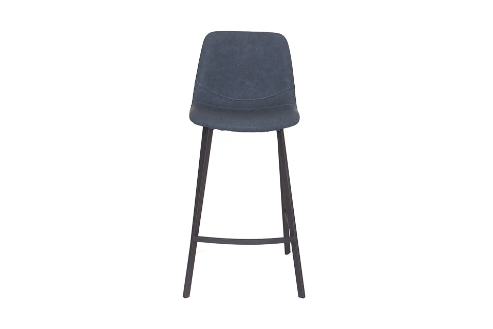Faro - Blue Faux Leather Counter Height Bar Stool