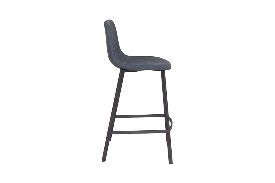 Faro - Blue Faux Leather Counter Height Bar Stool