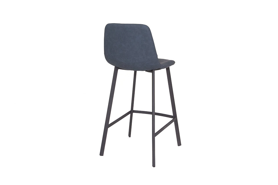 Faro - Blue Faux Leather Counter Height Bar Stool