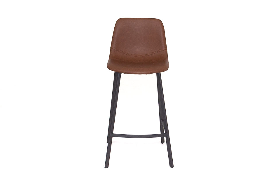 Faro - Brown Faux Leather Counter Height Bar Stool