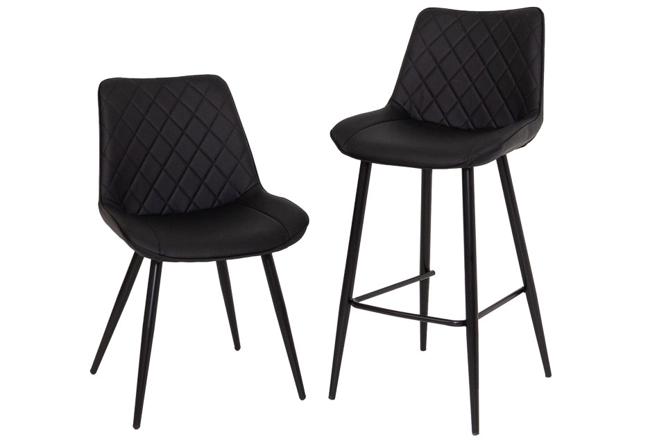 Finley - Black Faux Leather Bar Stool