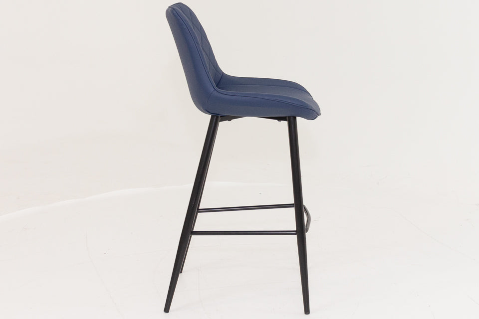 Finley - Blue Faux Leather Bar Stool