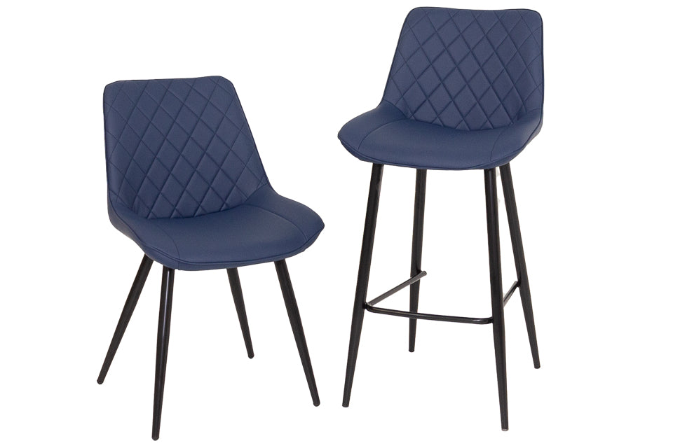 Finley - Blue Faux Leather Bar Stool