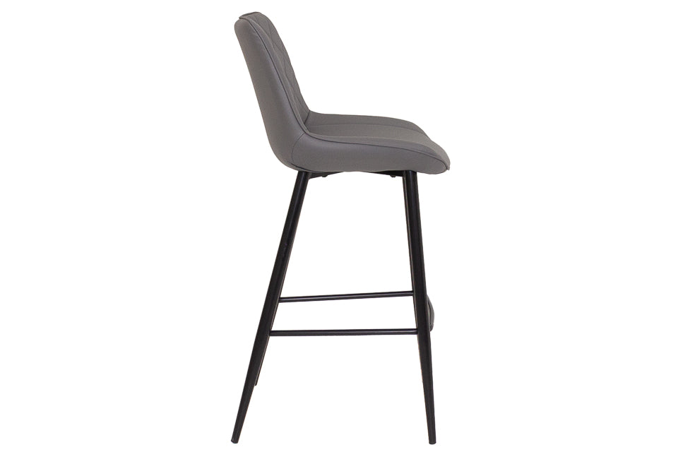 Finley - Grey Faux Leather Bar Stool