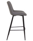 Finley - Grey Faux Leather Bar Stool