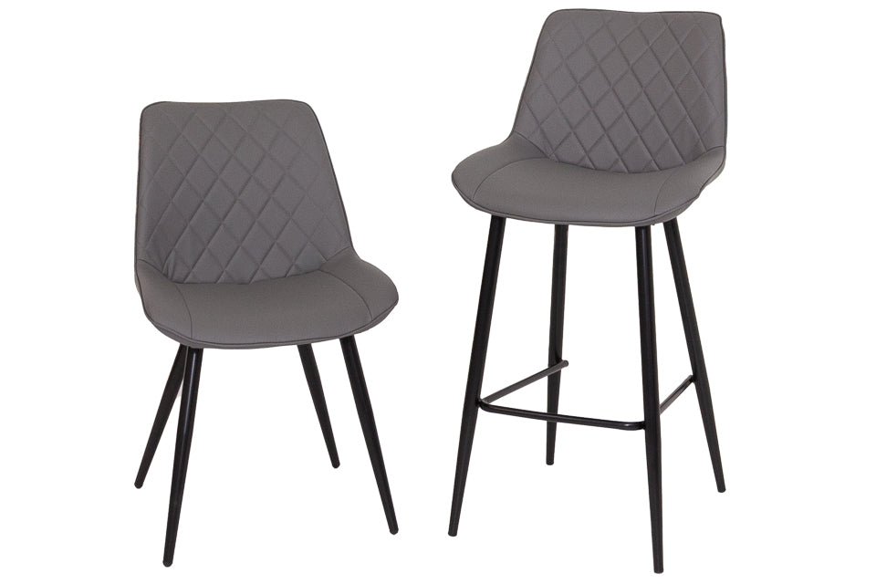 Finley - Grey Faux Leather Bar Stool