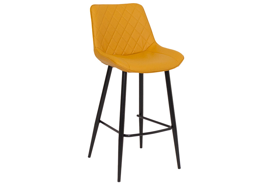 Finley - Yellow Faux Leather Bar Stool