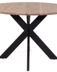 Florence - Oak Wood And Metal 120Cm Round Dining Table