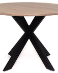 Florence - Oak Wood And Metal 120Cm Round Dining Table