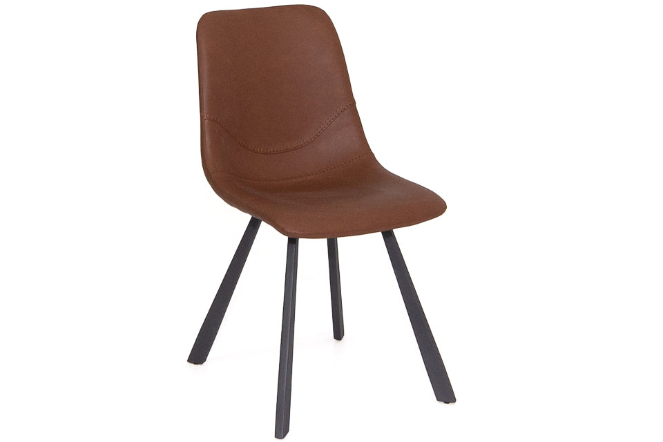 Faro cognac Brown Faux Leather Dining Chair