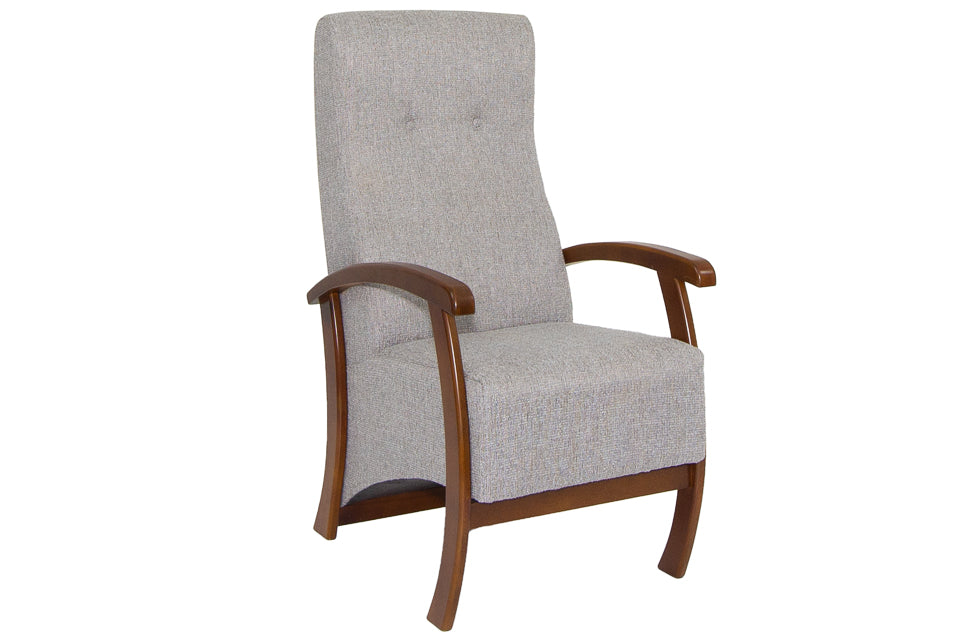 Freya grey Fabric Fire Side Chair with cuved detailing