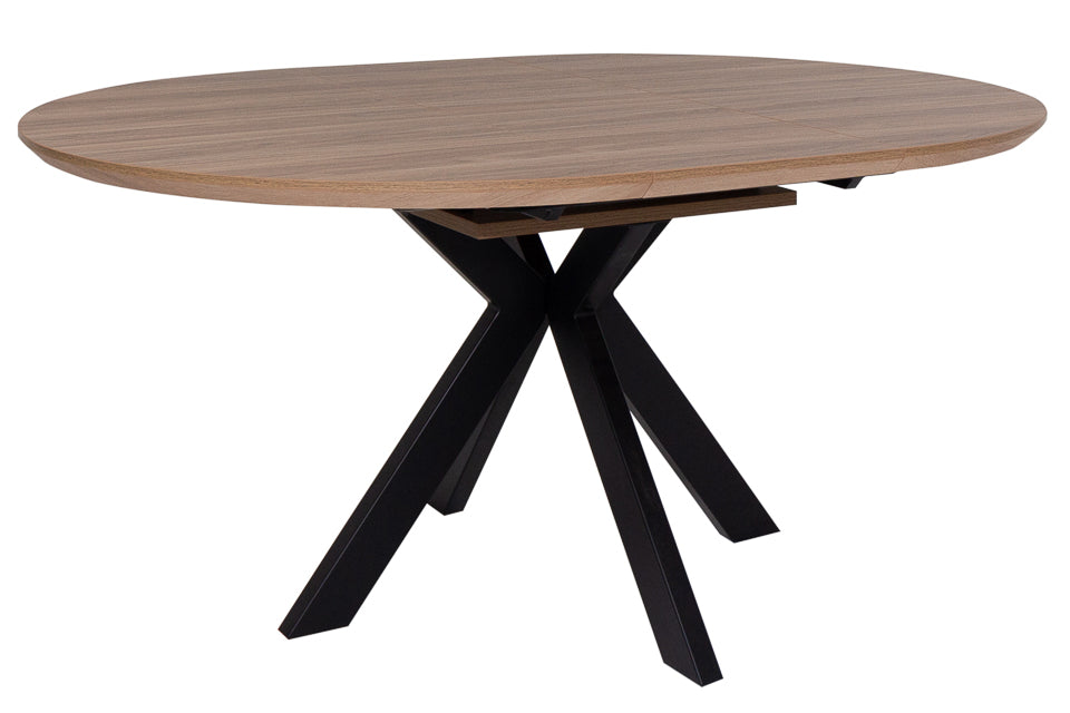 Gamma - Oak Heat Resisitant Round Dining Table 120-160Cm