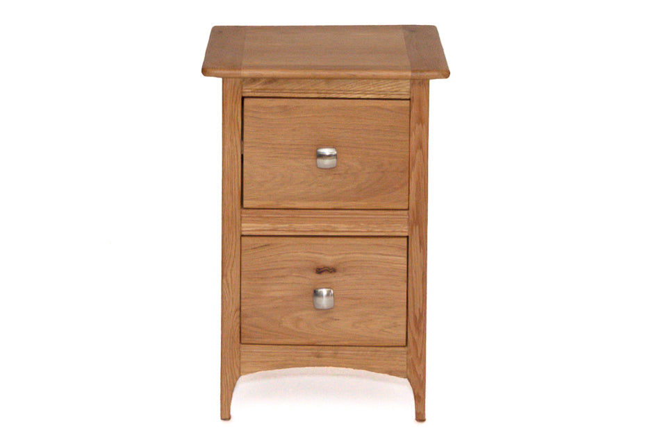 Harrison - Oak 2 Drawer Bedside Locker