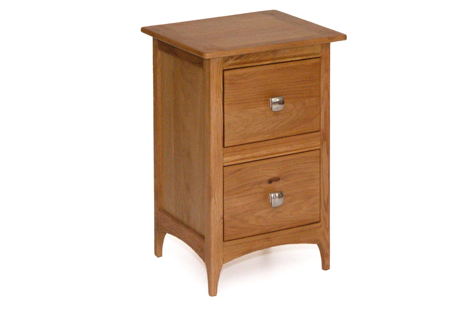 Harrison - Oak 2 Drawer Bedside Locker