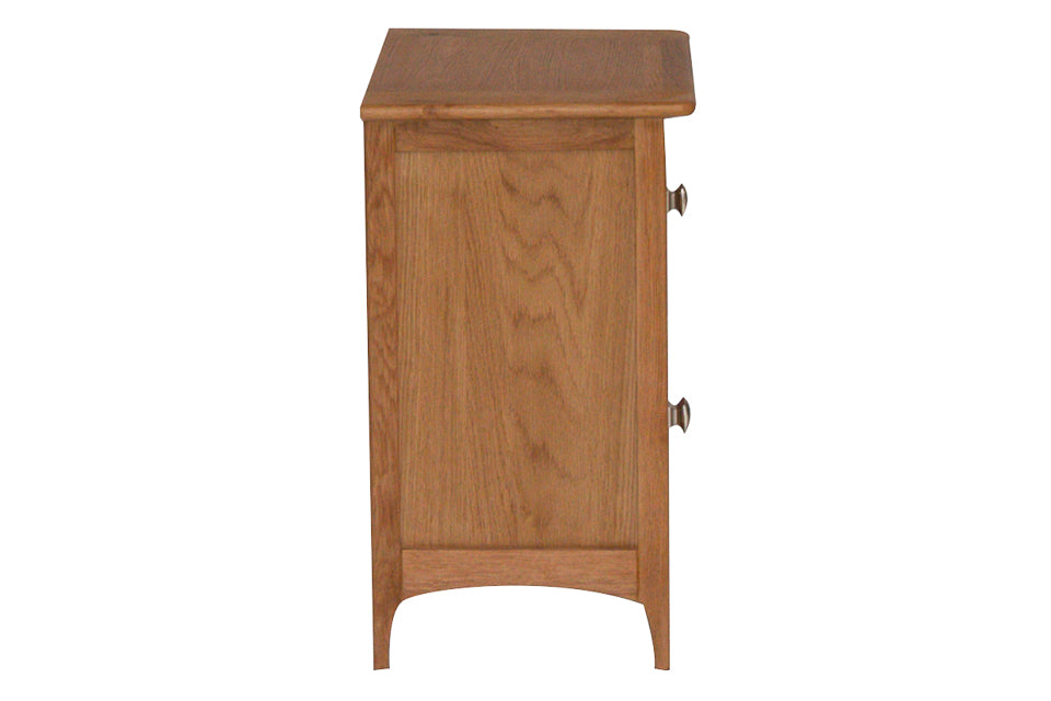 Harrison - Oak 2 Drawer Bedside Locker