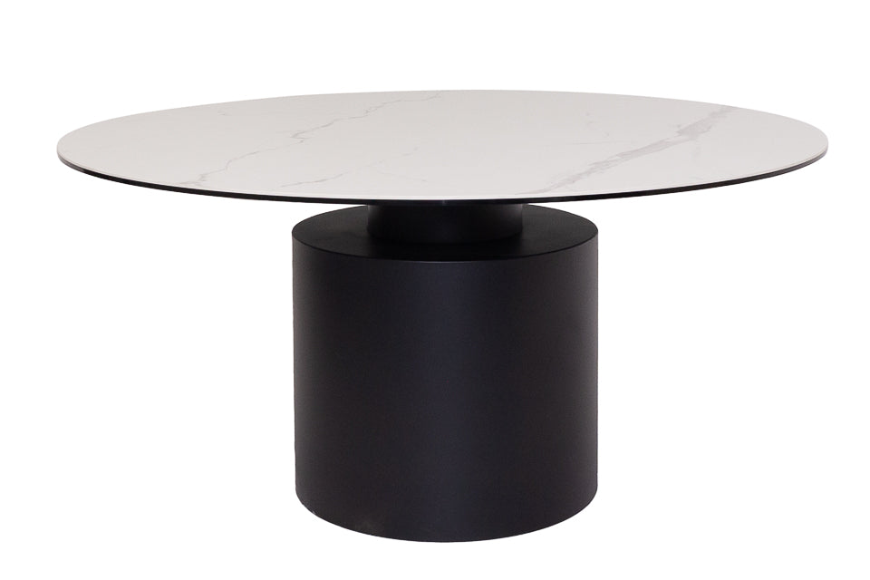 Harvard - Grey Ceramic And Metal Round Dining Table 160Cm