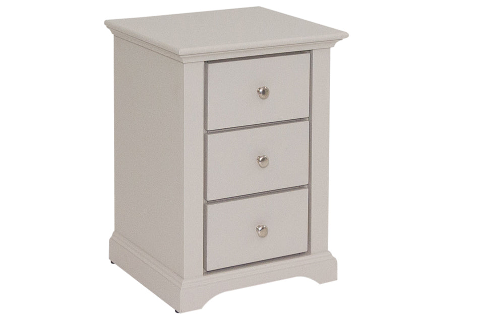 Hugo Taupe 3 Drawer Bedside Locker
