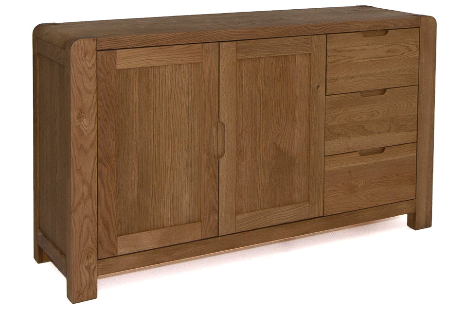 Jersey - Oak 2 Door Sideboard With 3 Drawers