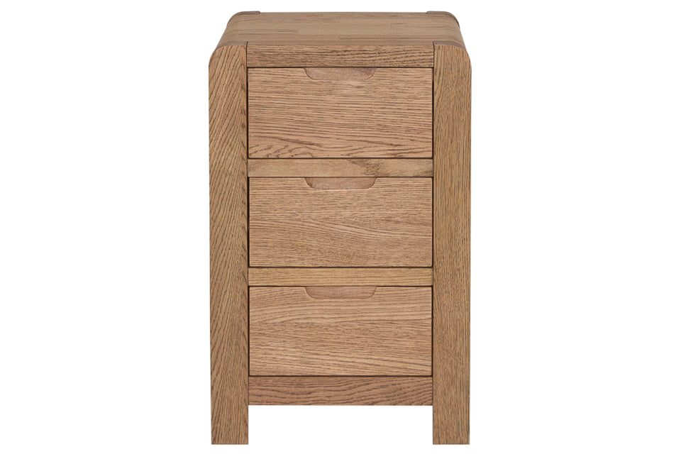 Jersey - Oak 3 Drawer Bedside Locker