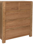 Jersey - Oak 5 Drawer Chest Of Drawers