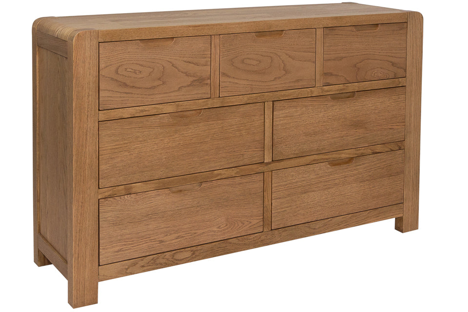 Jersey - Oak 7 Drawer Dresser Chest