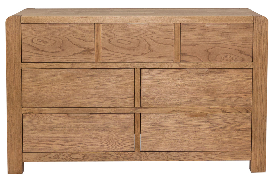 Jersey - Oak 7 Drawer Dresser Chest