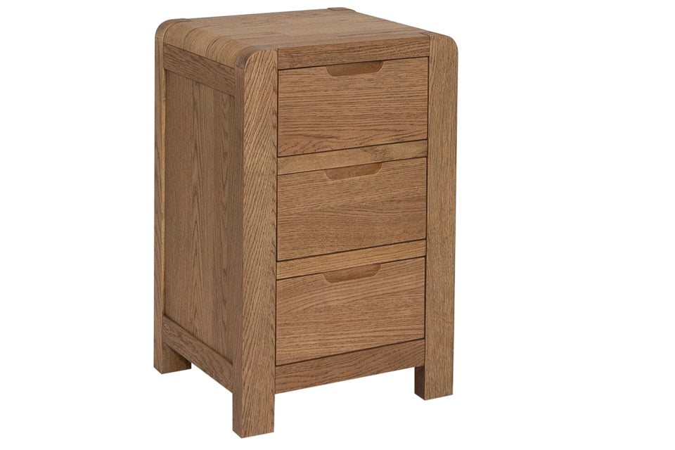 Jersey Oak 3 Drawer Bedside Locker