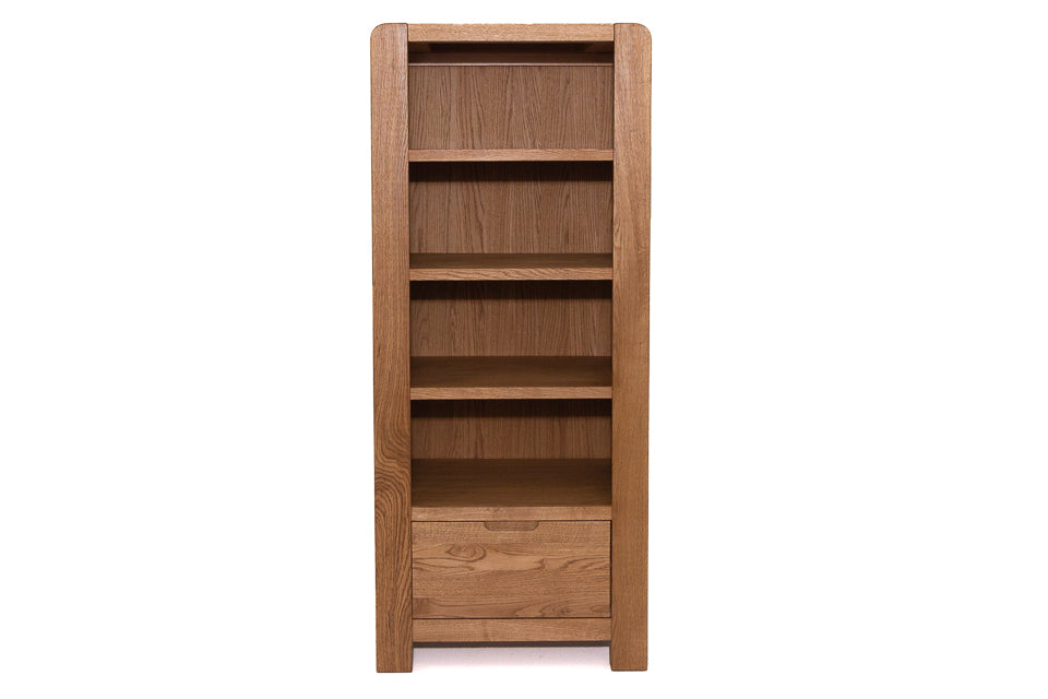 Jersey Oak Bookcase with 3 shelves and one drawer