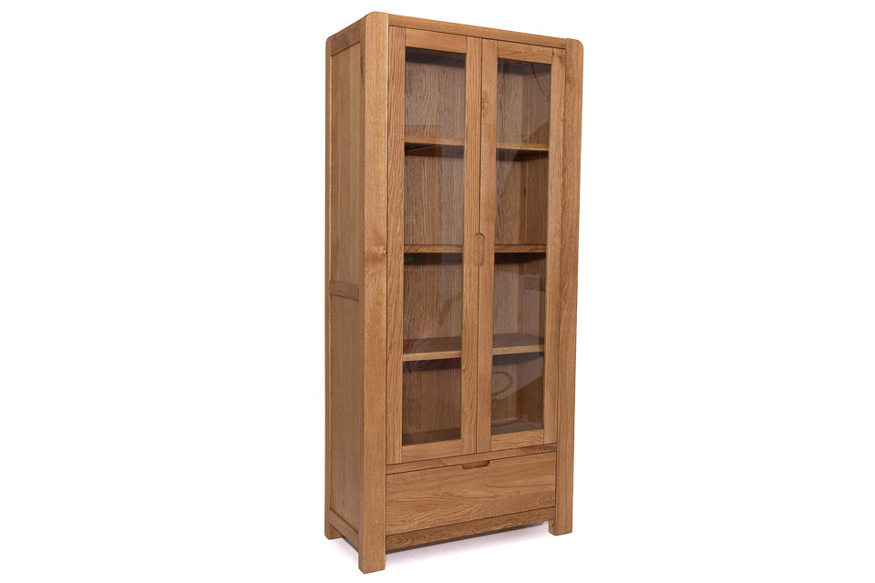 Jersey Oak Display Cabinet with glass doors