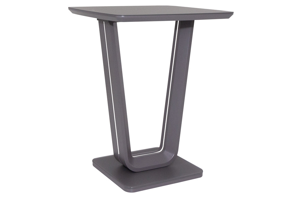 Kilkee - Grey Glass And Wood High (Bar) Dining Table 80Cm