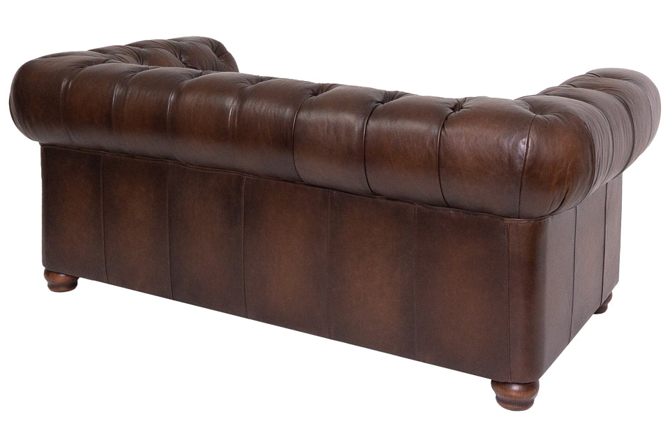 Knightsbridge - Brown Leather  2 Seater Sofa Chesterfield