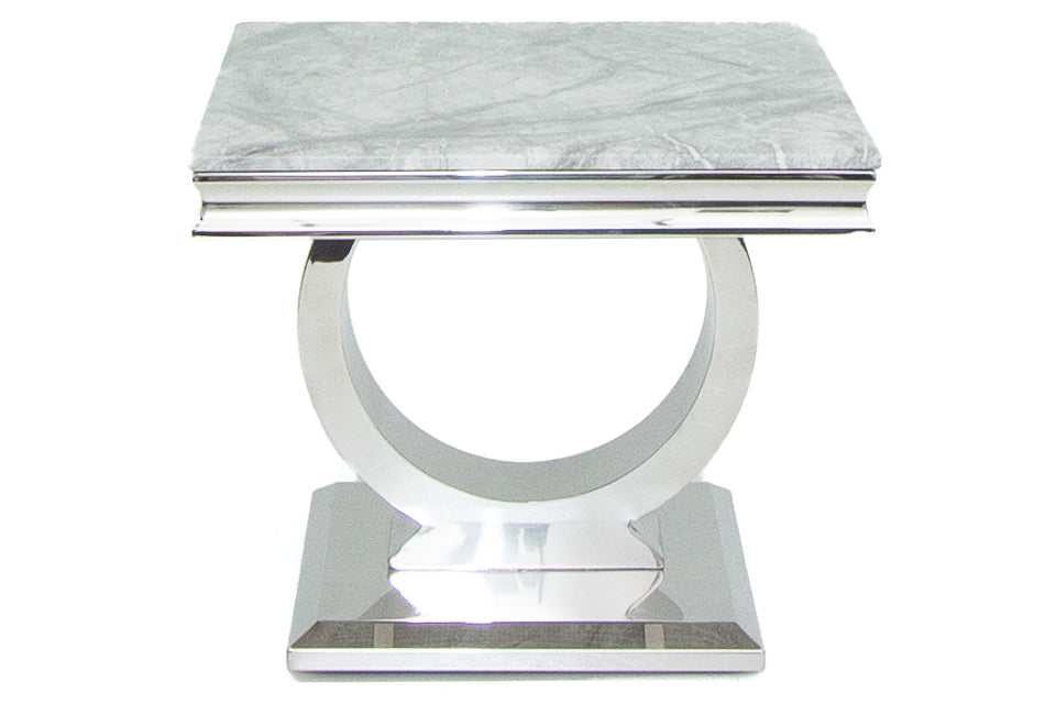 Krisa - Grey Marble Lamp Table