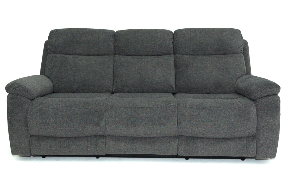 Leon - Grey Fabric 3 Seater Recliner Sofa