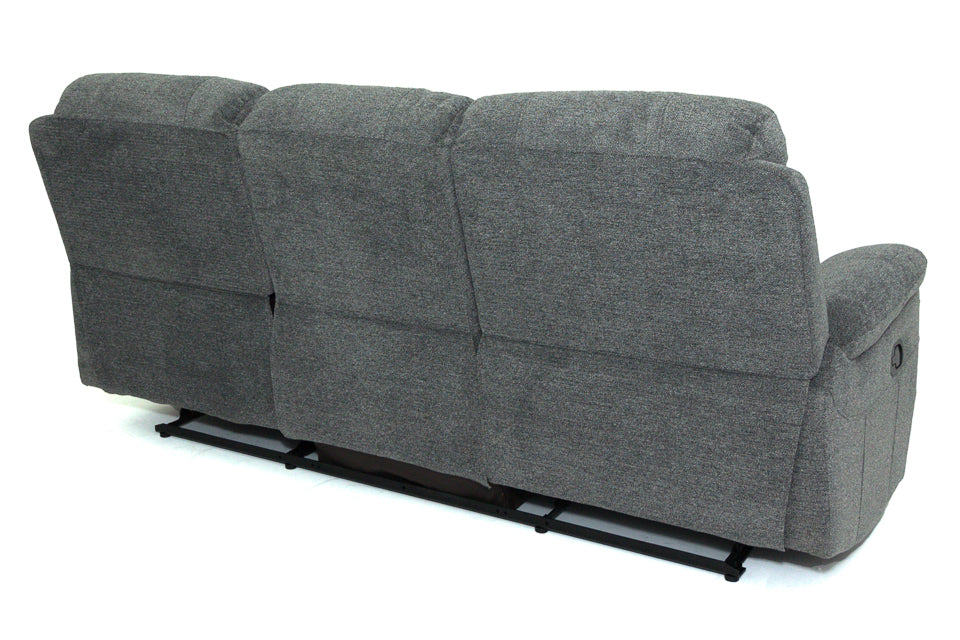 Leon - Grey Fabric 3 Seater Recliner Sofa