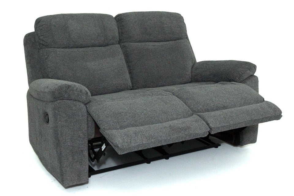 Leon - Grey Fabric 2 Seater Recliner Sofa