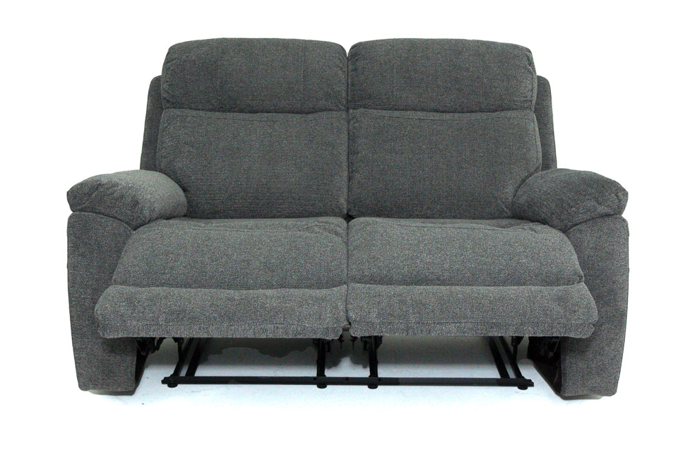 Leon - Grey Fabric 2 Seater Recliner Sofa