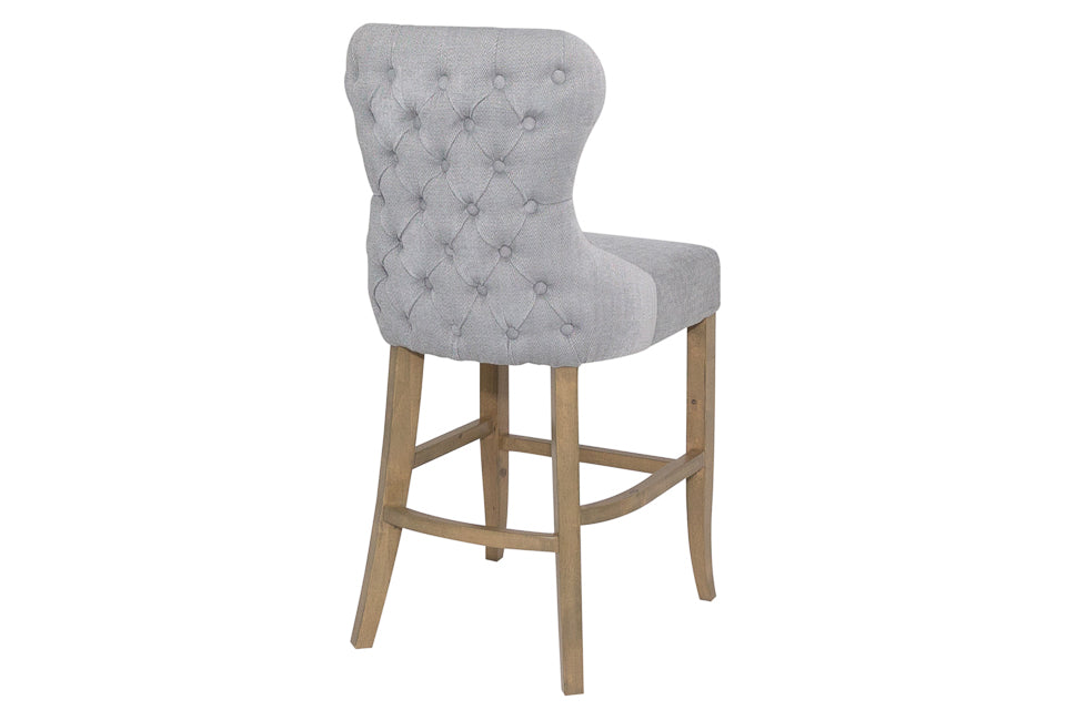 Levi - Grey Fabric And Wood Counter Height Bar Stool