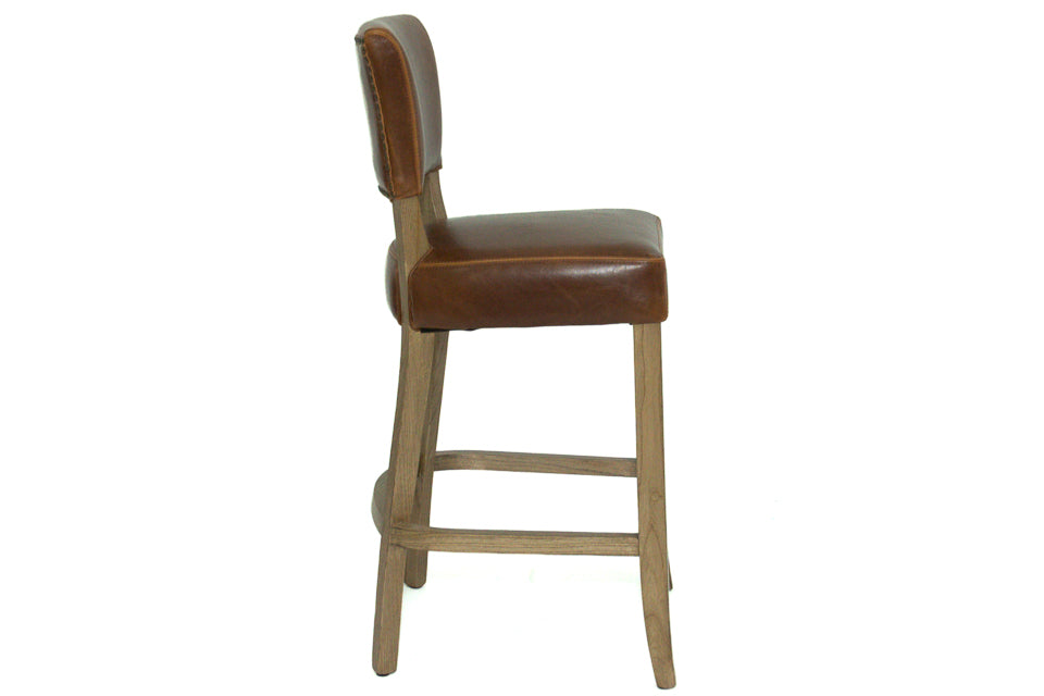 Limerick - Brown Leather Bar Stool