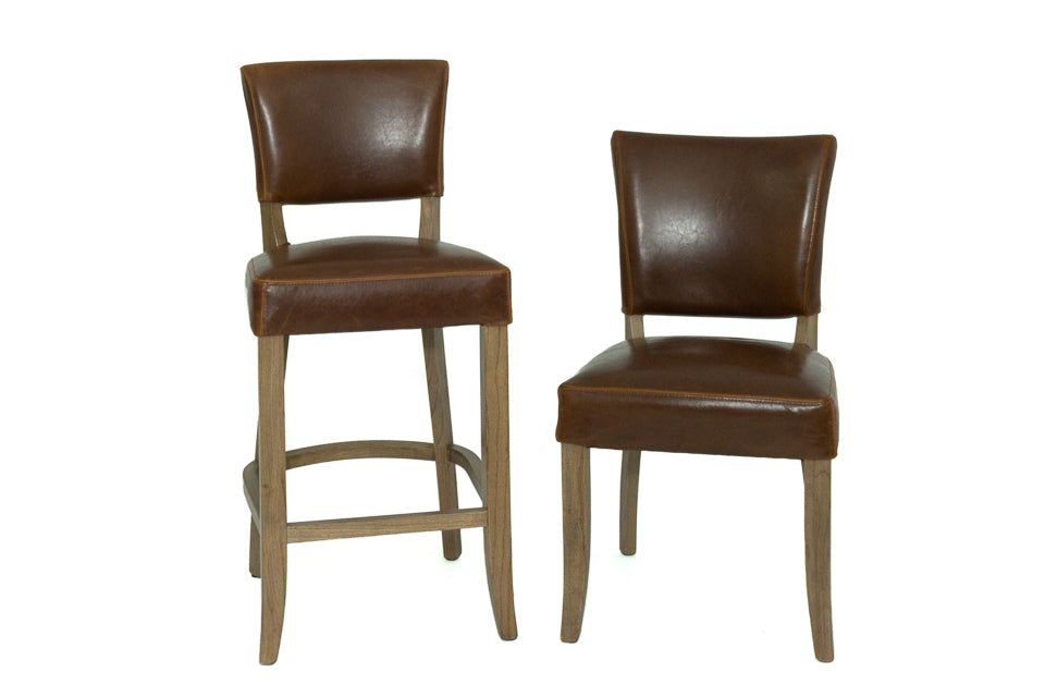 Limerick - Brown Leather Bar Stool