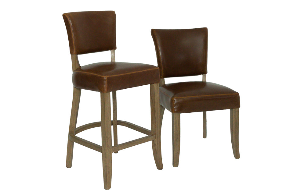 Limerick - Brown Leather Bar Stool