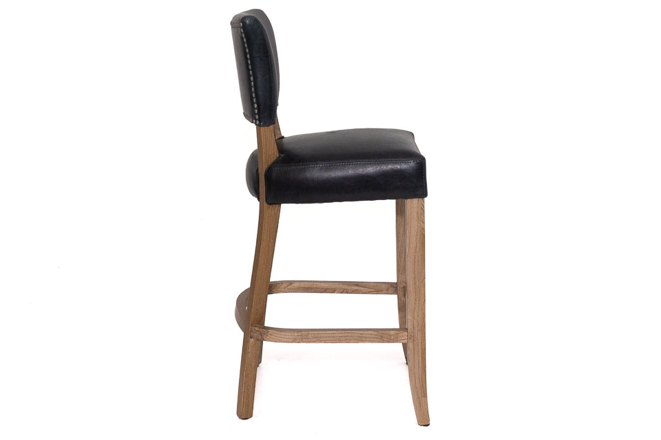 Limerick - Blue Leather Bar Stool