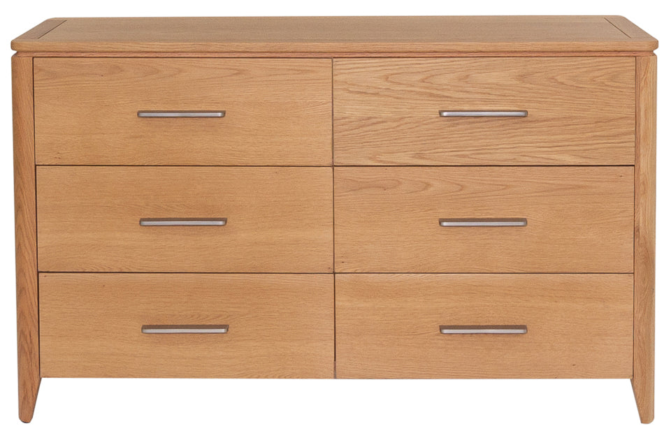 Lola - Oak 6 Drawer Dresser Chest