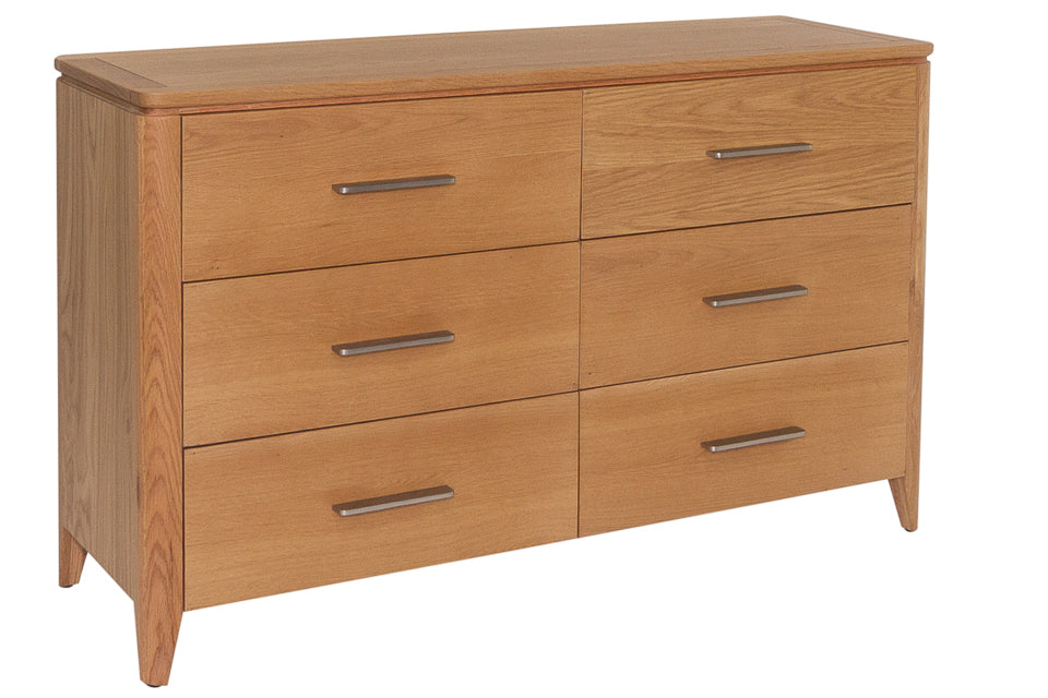 Lola - Oak 6 Drawer Dresser Chest